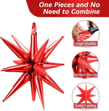 Red Star Foil Balloon Arch Kit Metallic Starburst Balloons for Party Decorations