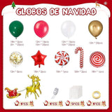 Christmas Balloon Garland Arch Kit 138 Pcs Red White Green Gold Balloons for Decor