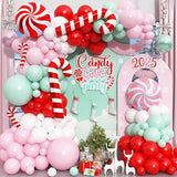 Pastel Christmas Balloon Garland Kit: Red, Pink, Green & Candy Canes