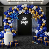 Royal Blue & Gold Balloon Garland Kit with Star Balloons