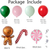 Christmas Balloon Garland Arch Kit Red Pink Candy Cane & Lollipop Balloons for Party