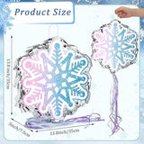 Blue Snowflake Pinata with Pull String for Winter Theme Party and Christmas Decorations