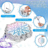 Blue Snowflake Pinata with Pull String for Winter Theme Party and Christmas Decorations