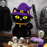 Aoriher Halloween Black Cat Pinata with Stick and Blindfold for Spooky Party Fun