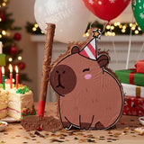 Christmas Capybara Piñata with Stick Blindfold and Confetti for Kids Party Fun