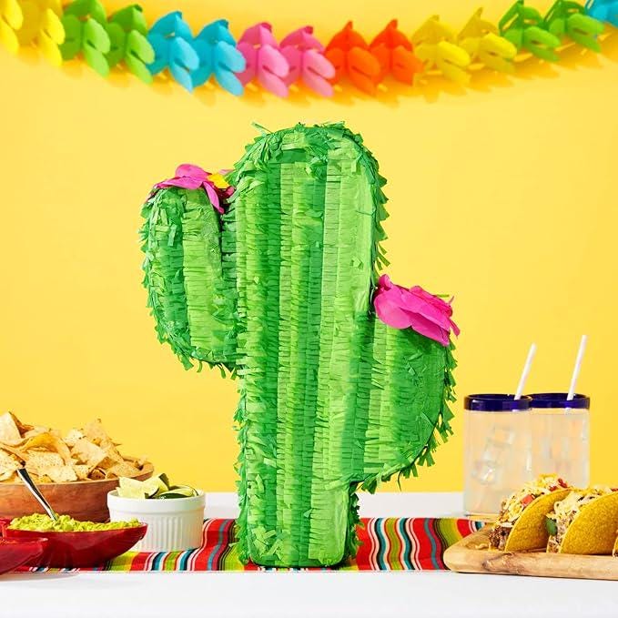 Cactus Piñata for Taco Party, Adult Party Fun, Easy Fill and Durable Design