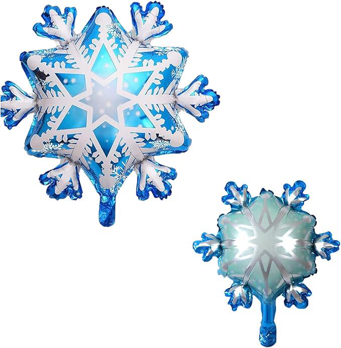 138-Piece Snowflake Balloon Arch Kit with Blue Silver White Balloons