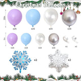 141-Piece Pastel Winter Wonderland Balloon Arch Kit in Purple Blue White Silver