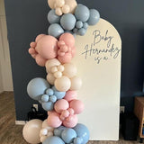 50 Pcs Dusty Blue and Pink Balloons for Boho Birthday Wedding Baby Shower Decor