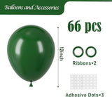 66 Pack Dark Green 12 Inch Balloons for Birthday Christmas Baby Shower Party Decor