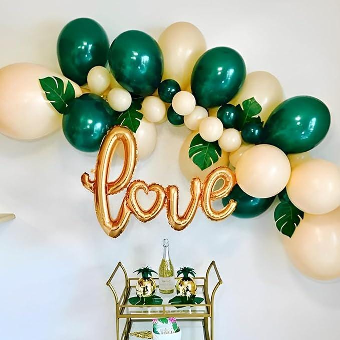 66 Pack Dark Green 12 Inch Balloons for Birthday Christmas Baby Shower Party Decor