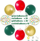 70 Pcs Red and Green Balloons with Gold for Birthday Wedding Party Decorations