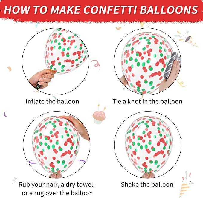 50PCS Christmas Balloons Set with Merry Christmas Print for Holiday Party Decor