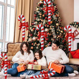 Candy Cane Balloons, Red Bow, Christmas Party Decor (6PCS)