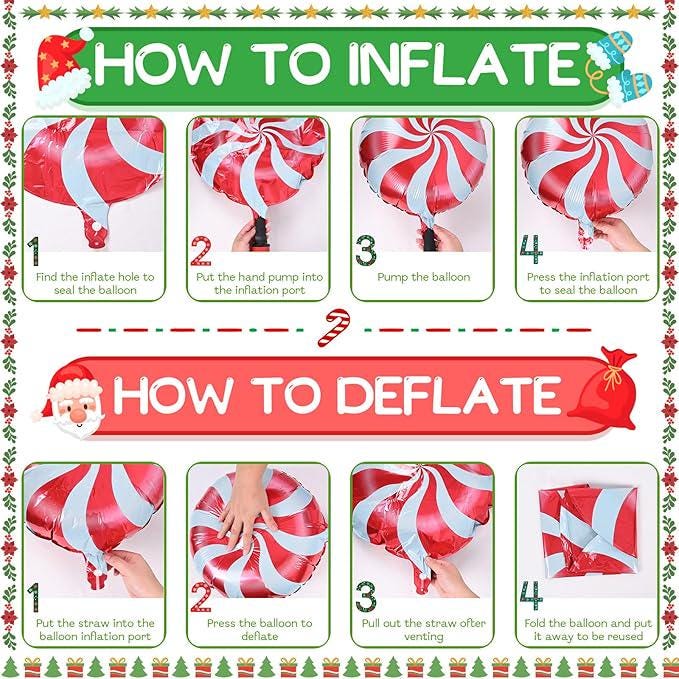 26PCS Pink Red Candy Foil Balloons Set for Christmas Candyland Party Decorations