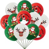 12PCS Christmas Reindeer and Santa Balloons Set for Holiday and Birthday Decorations