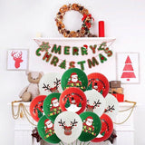 12PCS Christmas Reindeer and Santa Balloons Set for Holiday and Birthday Decorations