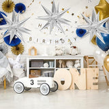 60PCS Silver Star Foil Balloons Set for Christmas New Year and Birthday Party Decorations