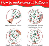50PCS Red Green White Pink Confetti Balloons Set for Christmas Birthday and Party Decorations