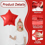 10PCS Red Green Gold Star Foil Balloons Set for Christmas Birthday and Party Decorations