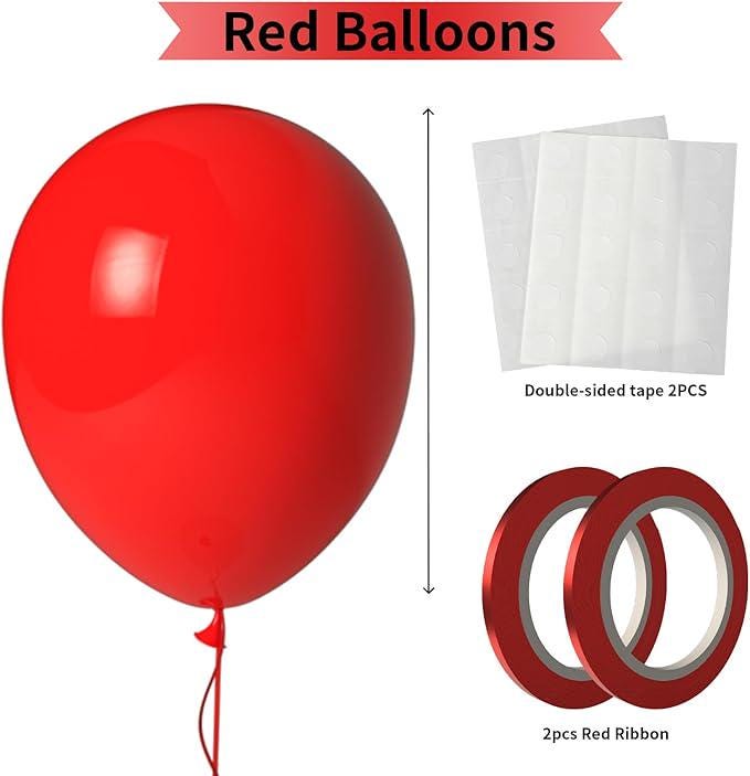 100PCS Red Latex Balloons 12 Inch for Graduation Wedding Valentine Christmas and Party Decorations