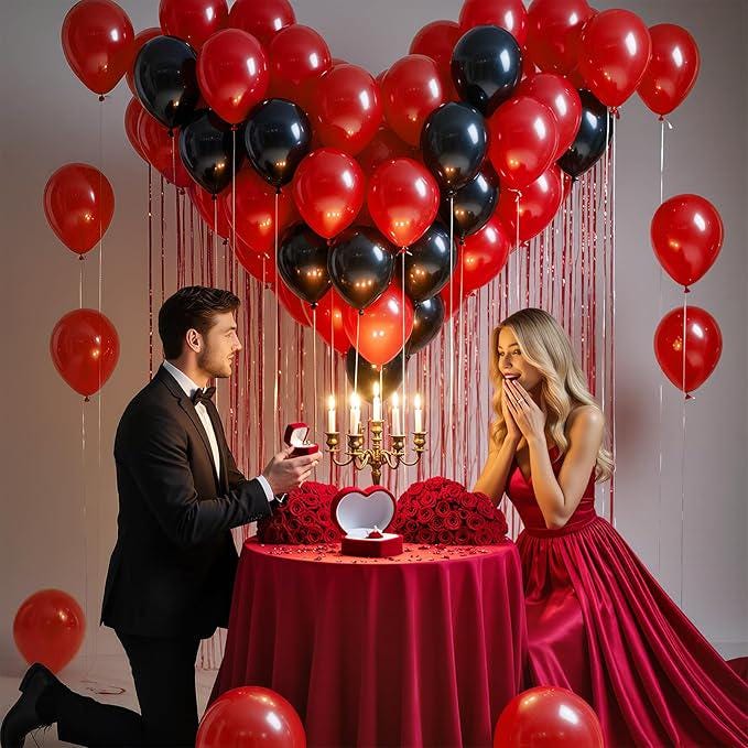 100PCS Red Latex Balloons 12 Inch for Graduation Wedding Valentine Christmas and Party Decorations