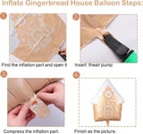 4PCS Gingerbread House Foil Balloons 21-Inch for Christmas and Holiday Party Decorations
