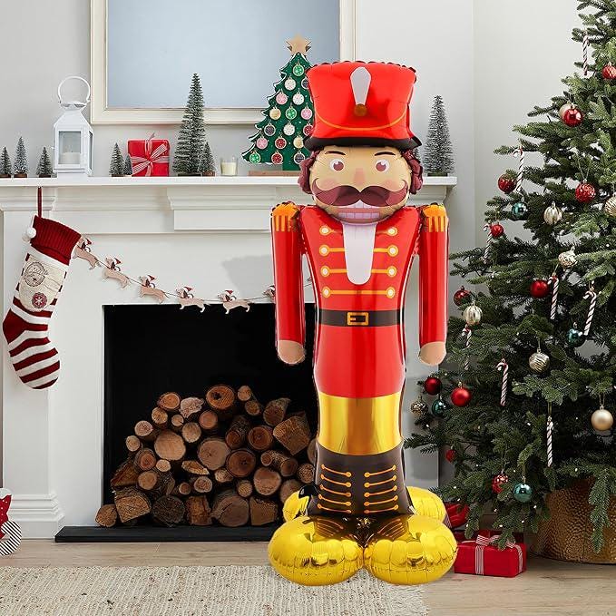 65-Inch Life-Sized Nutcracker Foil Balloon for Christmas Party and Holiday Decorations