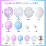 Winter Balloon Arch Kit with 103PCS Purple, Blue, White, Silver Balloons for Holiday Parties