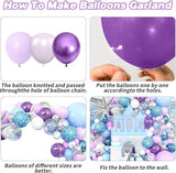 120PCS Blue and Purple Balloon Arch Kit with Snowflake Balloons for Winter Wonderland Party