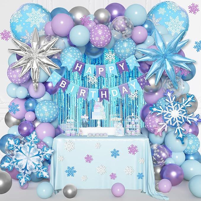 Frozen Birthday Balloon Arch Kit, Winter Wonderland Party