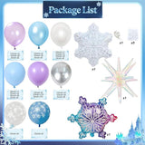 135PCS Purple Blue Balloon Arch Kit with Snowflake and Star Balloons for Winter Party