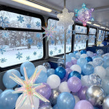 135PCS Purple Blue Balloon Arch Kit with Snowflake and Star Balloons for Winter Party