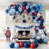 Hockey Birthday Balloon Arch Kit: Red, White, Blue, Star Balloons