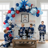 Hockey Birthday Balloon Arch Kit: Red, White, Blue, Star Balloons