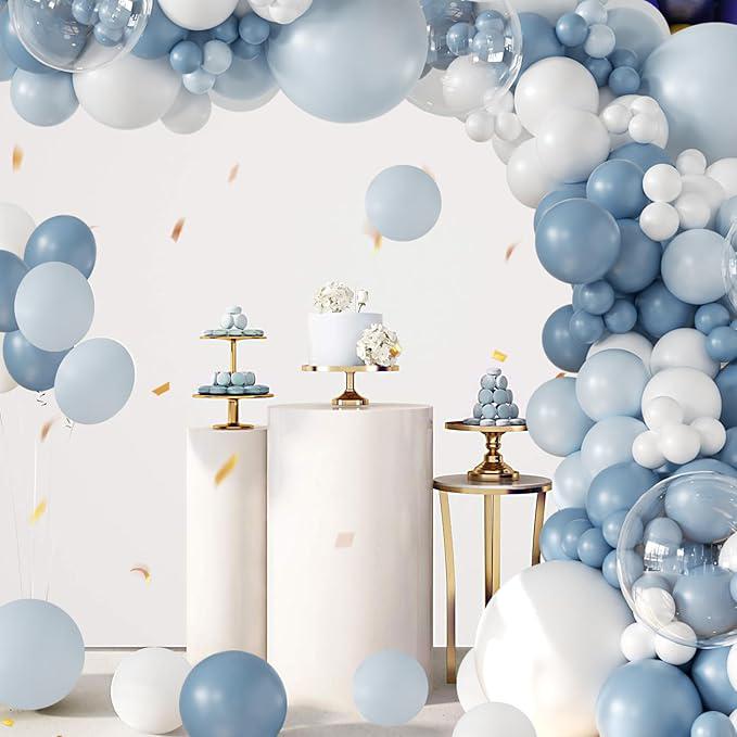 Dusty Blue Balloon Arch Kit: Pastel Party Decorations