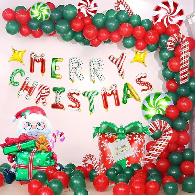 13pcs Santa Claus Christmas Balloon Set for Party and Holiday Decorations