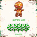 10pcs Gingerbread and Green Candy Cane Balloons for Christmas Decorations