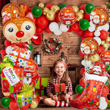 9pcs Christmas Deer and Gift Box Balloons for Xmas Party Decorations