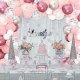 Winter Onederland 1st Birthday Decorations Pink Silver Balloon Garland Kit