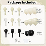 Black & White Balloon Arch Kit with Pearl Cream Beige Balloons for Weddings