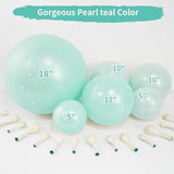 116PCS Teal Blue Pearl Balloon Arch Kit for Wedding Birthday Baby Shower Party