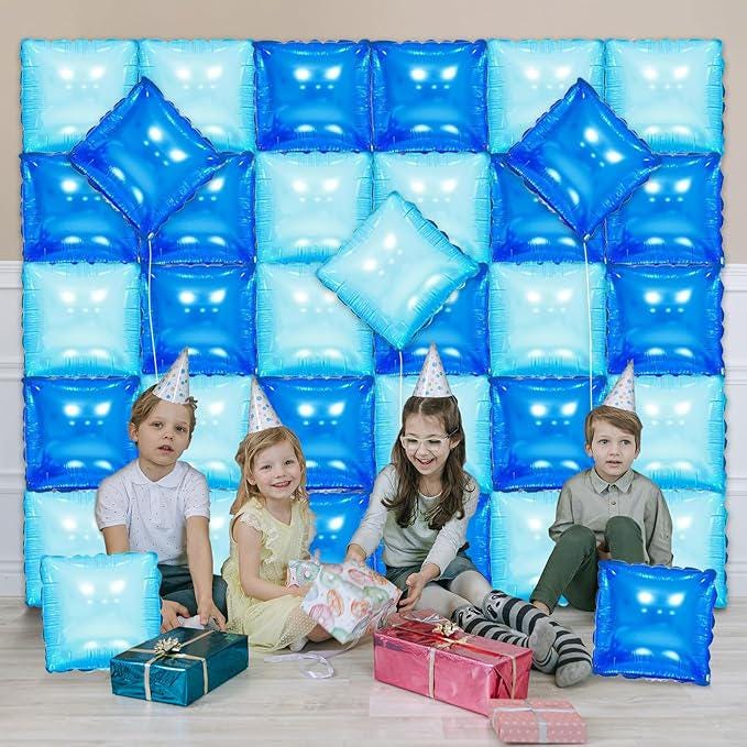 36PCS Navy Blue Double-Sided Foil Balloon Wall Backdrop for Winter Party Decor
