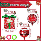 7 PCS Christmas Balloons Set Red Snowflake Box Hat Sphere Foil Party Decor