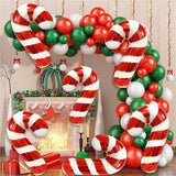 6 PCS Christmas Candy Cane Balloons Red Foil Balloons Holiday Party Decorations