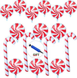 17 PCS Christmas Candy Cane Foil Balloons Set Swirl Lollipop Party Decorations