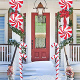 17 PCS Christmas Candy Cane Foil Balloons Set Swirl Lollipop Party Decorations