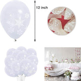 50 PCS Winter Snowflake Balloons Christmas Holiday Party Decorations Supplies