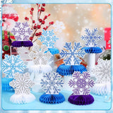 Snowflake Honeycomb Table Centerpieces 12pcs for Winter Wonderland Party Decor