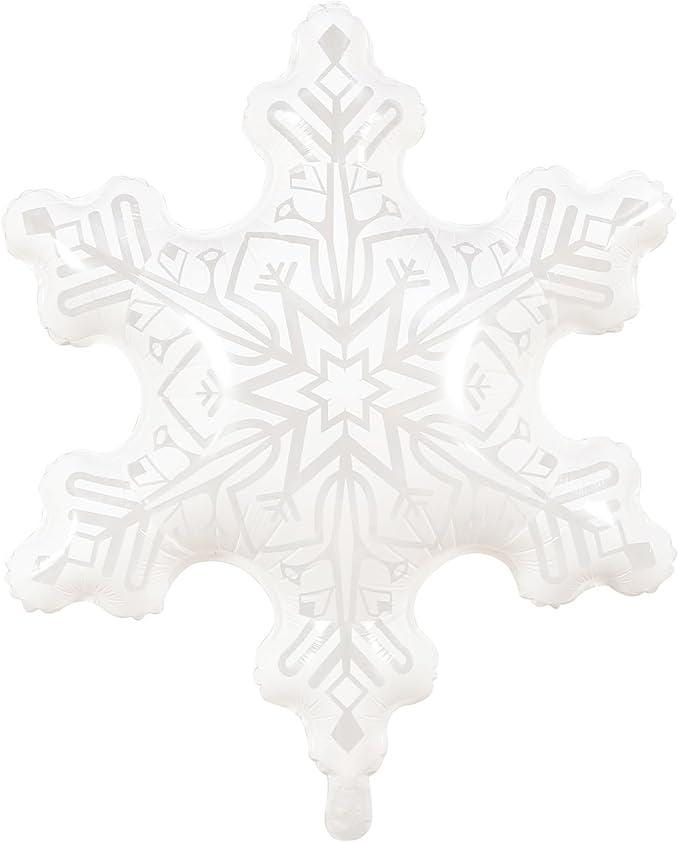 5 PCS 36 Inch Clear Snowflake Foil Balloons Christmas Winter Wonderland Decor